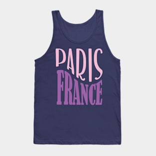 Paris France Typography Tank Top